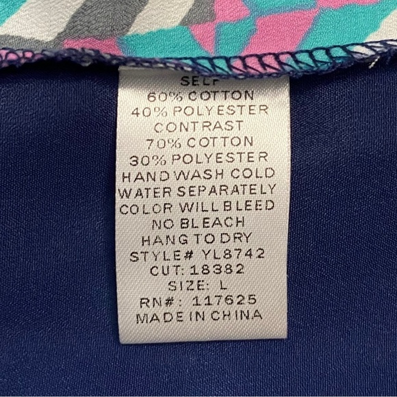 Ya Los Angeles Geometric Graphic Print Boatneck Mini Short Shift Dress Large L - Picture 4 of 15